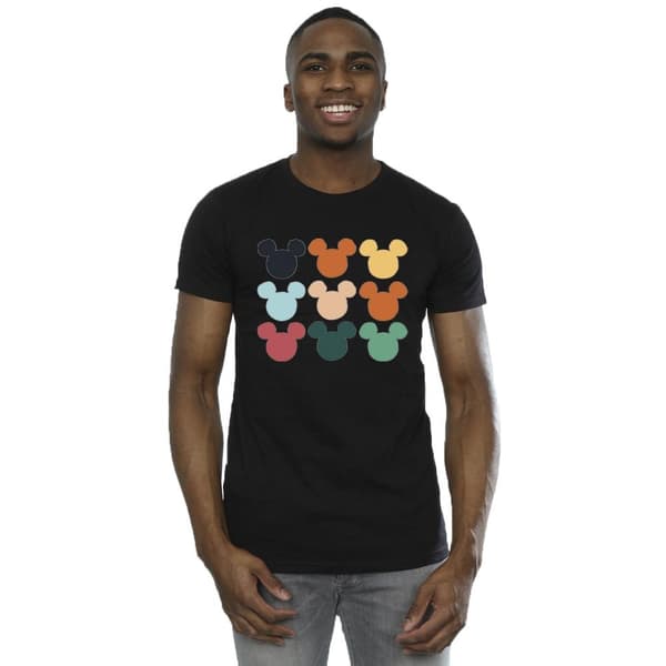 Disney Mens Mickey Mouse Heads T-shirt i fyrkant