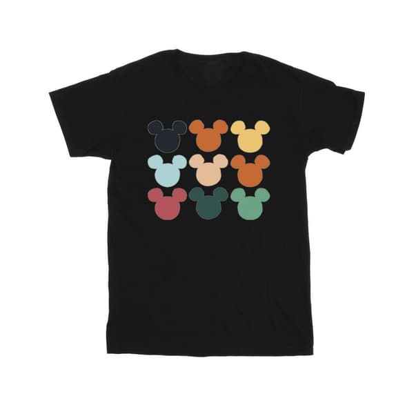 Disney Mens Mickey Mouse Heads T-shirt i fyrkant