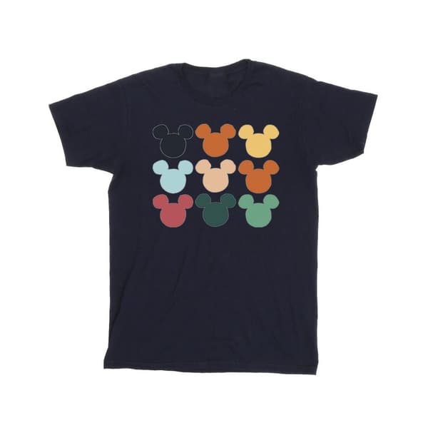 Disney Mens Mickey Mouse Heads T-shirt i fyrkant