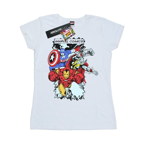 Marvel T-shirt i bomull med seriefigurer - dam/dam