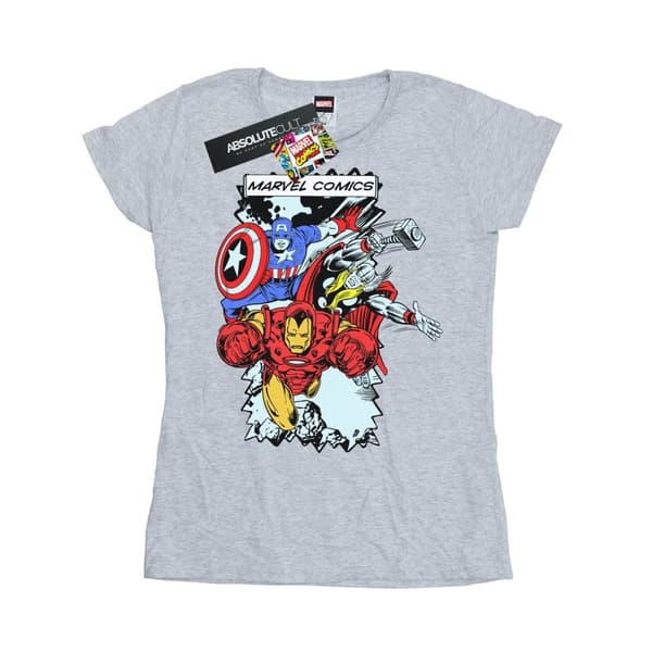 Marvel T-shirt i bomull med seriefigurer - dam/dam