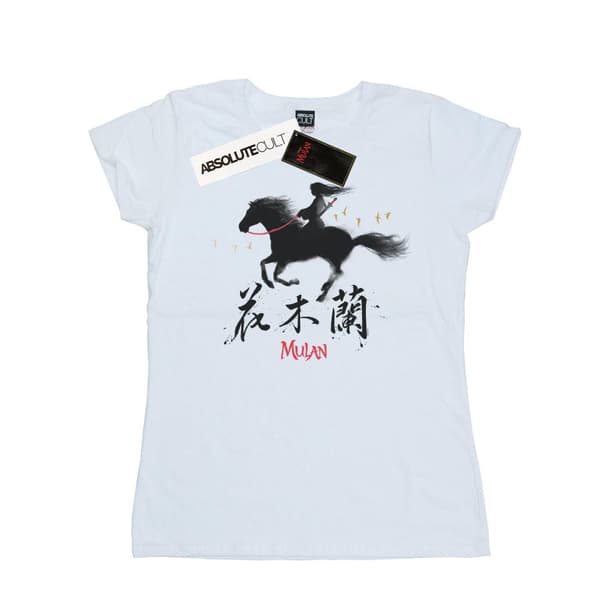 Disney Womens/Ladies Mulan Movie Wind Silhouette Cotton T-Shirt White M