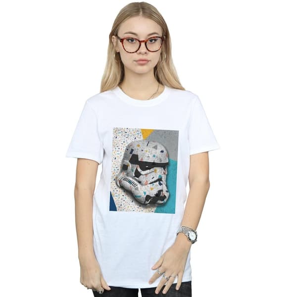 Star Wars Dam/dam Stormtrooper-mönstrad hjälm Boyfriend-t-shirt i bomull
