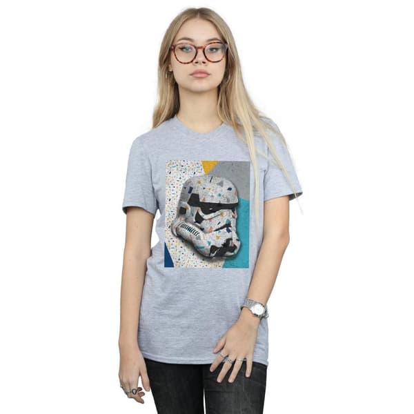 Star Wars Dam/dam Stormtrooper-mönstrad hjälm Boyfriend-t-shirt i bomull