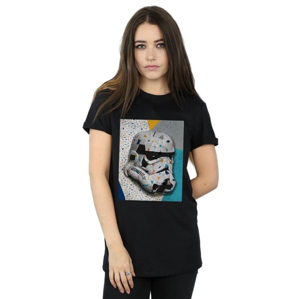 Star Wars Dam/dam Stormtrooper-mönstrad hjälm Boyfriend-t-shirt i bomull