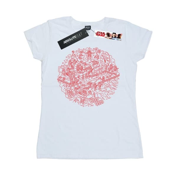 Star Wars Womens/Ladies Christmas Death Star Cotton T-Shirt