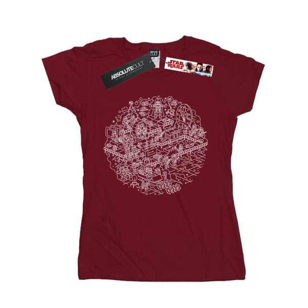 Star Wars Womens/Ladies Christmas Death Star Cotton T-Shirt