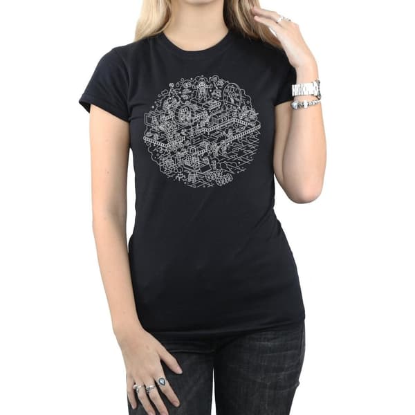 Star Wars Womens/Ladies Christmas Death Star Cotton T-Shirt