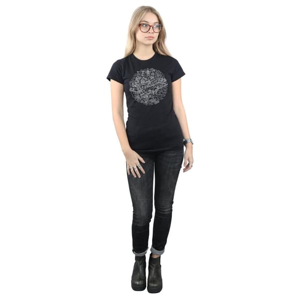 Star Wars Womens/Ladies Christmas Death Star Cotton T-Shirt