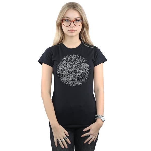 Star Wars Womens/Ladies Christmas Death Star Cotton T-Shirt
