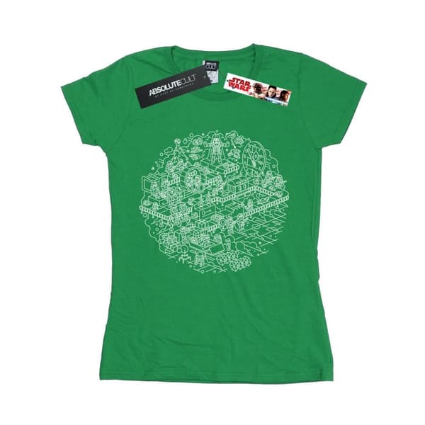 Star Wars Womens/Ladies Christmas Death Star Cotton T-Shirt