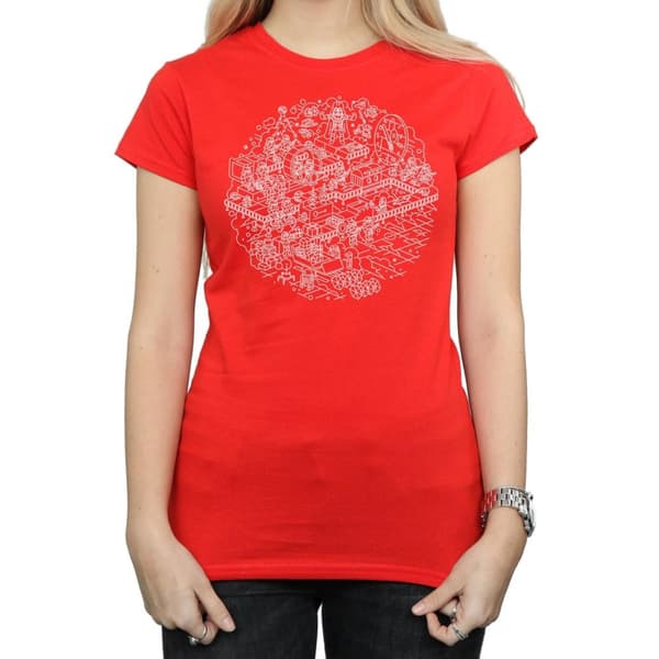 Star Wars Womens/Ladies Christmas Death Star Cotton T-Shirt