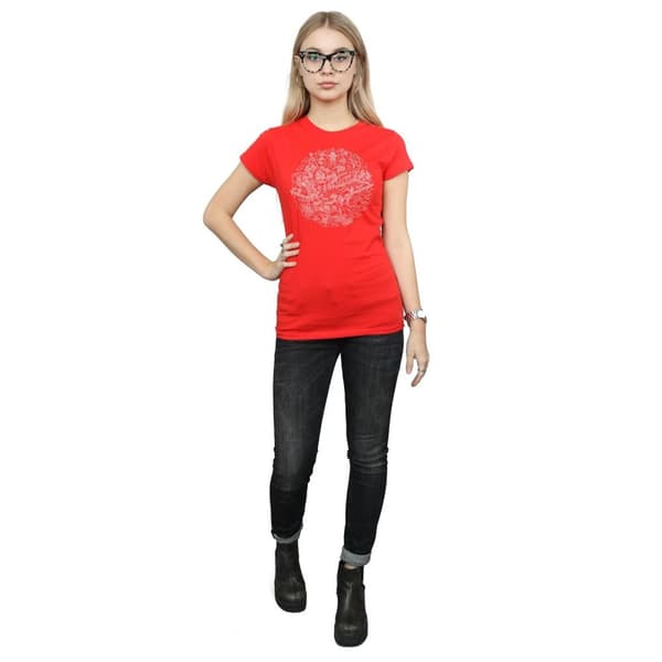 Star Wars Womens/Ladies Christmas Death Star Cotton T-Shirt