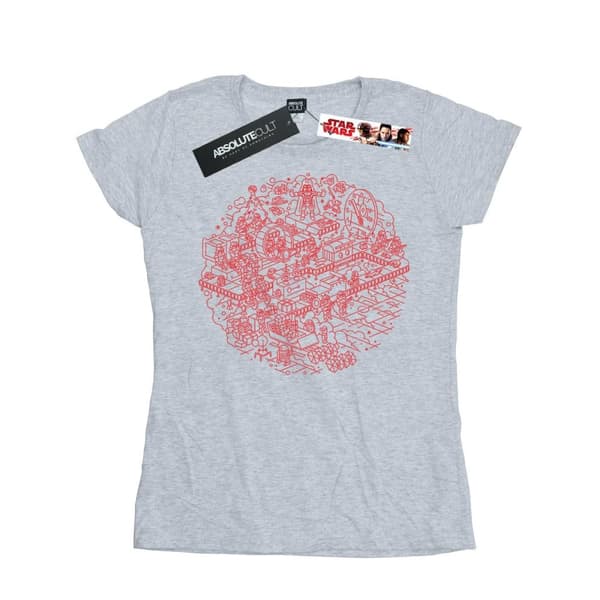Star Wars Womens/Ladies Christmas Death Star Cotton T-Shirt