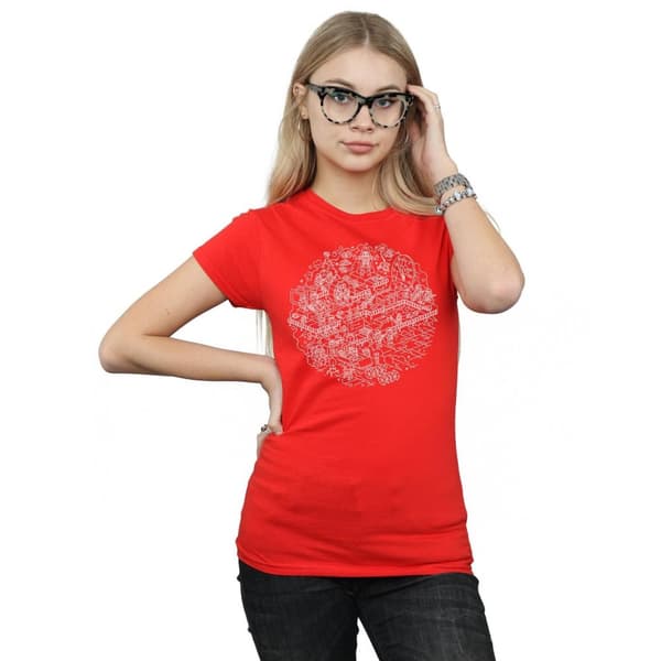 Star Wars Womens/Ladies Christmas Death Star Cotton T-Shirt