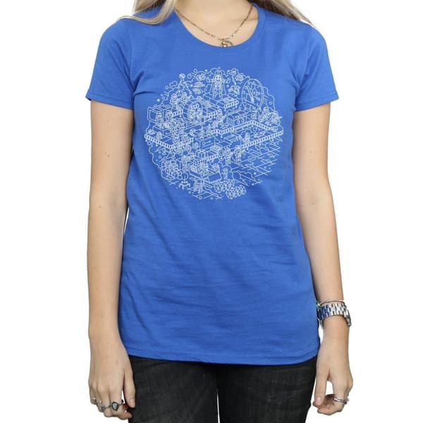 Star Wars Womens/Ladies Christmas Death Star Cotton T-Shirt