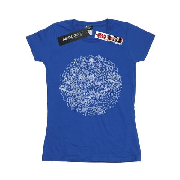 Star Wars Womens/Ladies Christmas Death Star Cotton T-Shirt