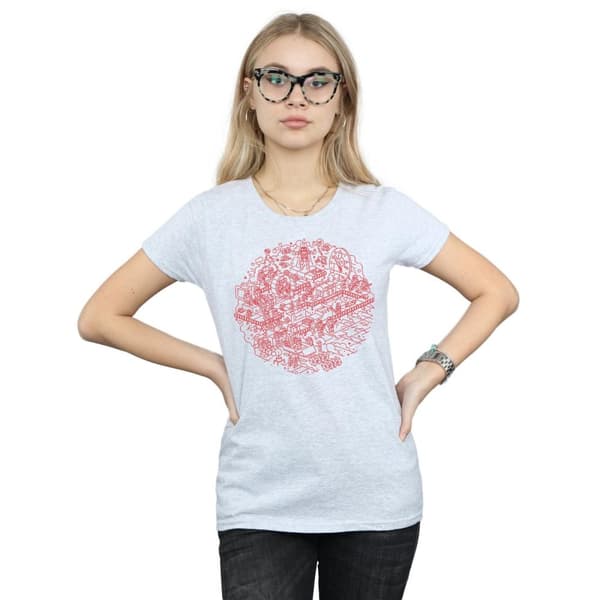 Star Wars Womens/Ladies Christmas Death Star Cotton T-Shirt