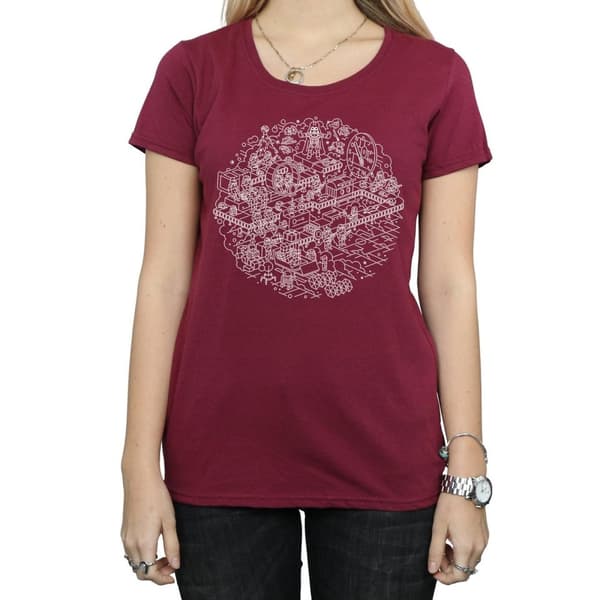 Star Wars Womens/Ladies Christmas Death Star Cotton T-Shirt