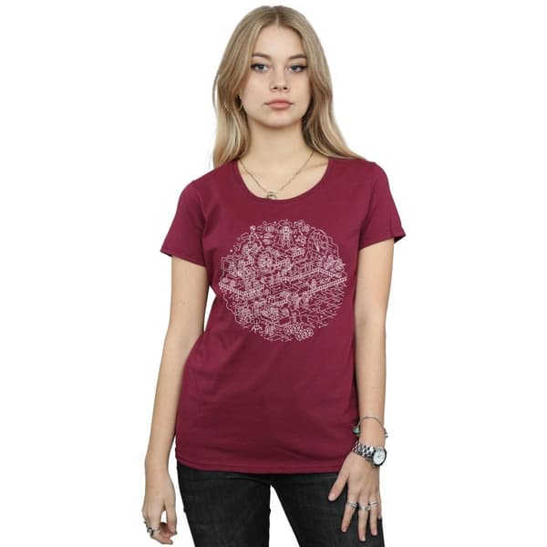 Star Wars Womens/Ladies Christmas Death Star Cotton T-Shirt