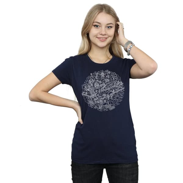 Star Wars Womens/Ladies Christmas Death Star Cotton T-Shirt