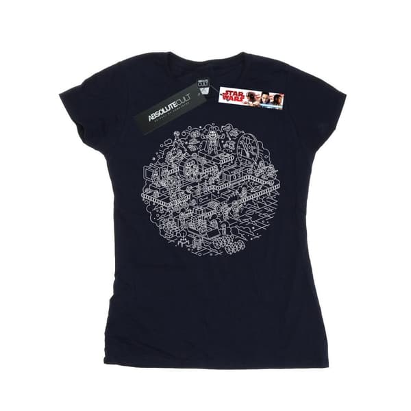 Star Wars Womens/Ladies Christmas Death Star Cotton T-Shirt