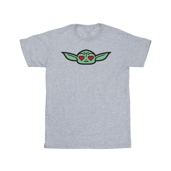 Star Wars Girls The Mandalorian Grogu Hjärta Ögon Bomulls-T-shirt
