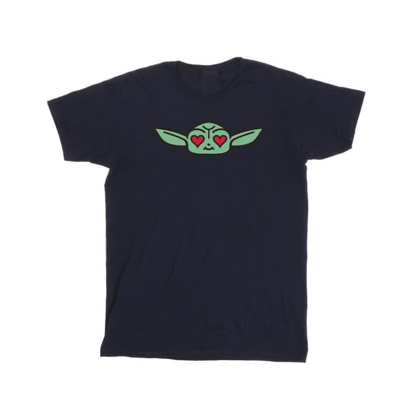 Star Wars Girls The Mandalorian Grogu Heart Eyes Cotton T-Shirt