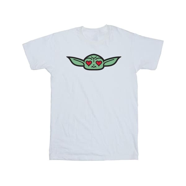 Star Wars Girls The Mandalorian Grogu Hjärta Ögon Bomulls-T-shirt