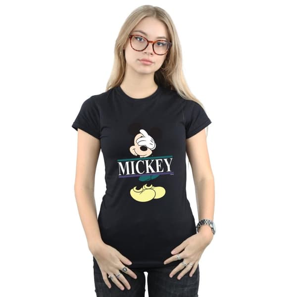 Disney Womens/Ladies Mickey Mouse Letters Cotton T-Shirt