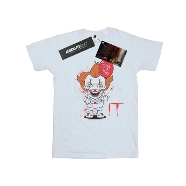 It Dam/dam Chibi You´ll Float Too Boyfriend T-shirt i bomull White L
