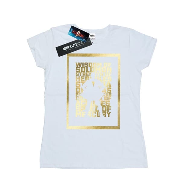 DC Comics Womens/Ladies Shazam Gold Text Cotton T-Shirt
