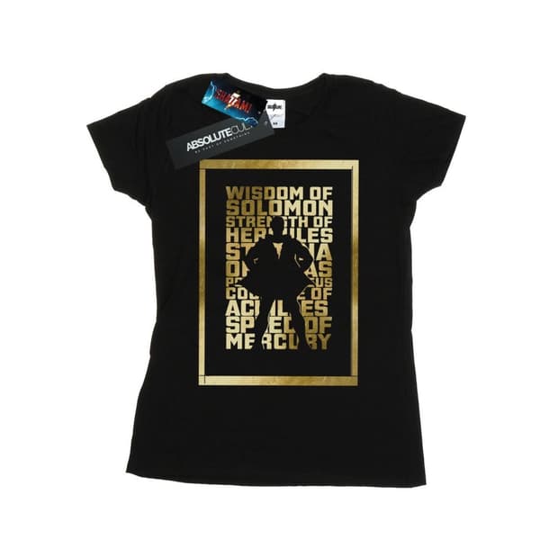 DC Comics Womens/Ladies Shazam Gold Text Cotton T-Shirt