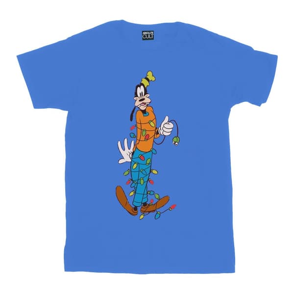 Disney Mens Goofy Christmas Lights T-Shirt