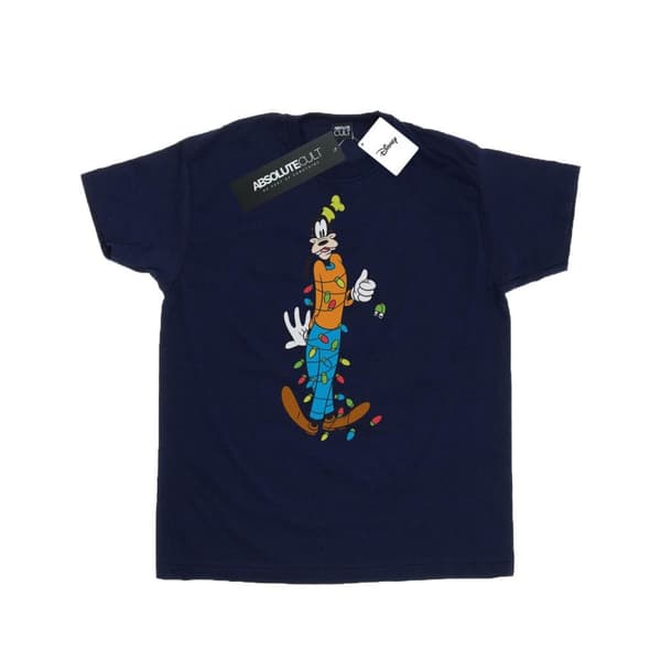Disney Mens Goofy Christmas Lights T-Shirt