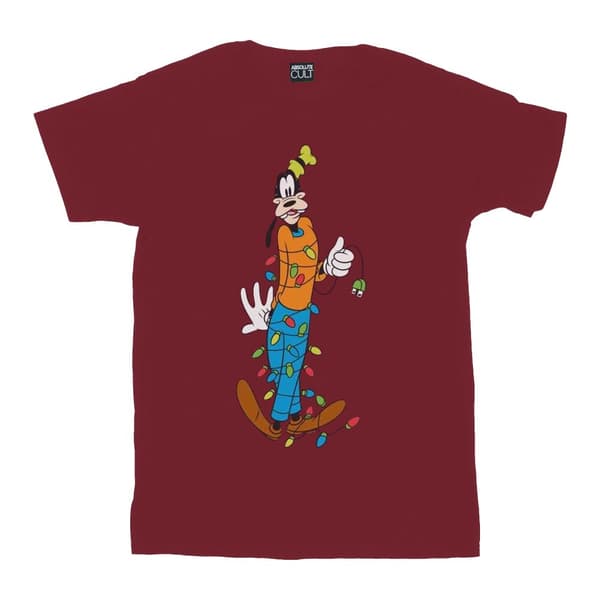 Disney Mens Goofy Christmas Lights T-Shirt