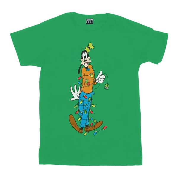Disney Mens Goofy Christmas Lights T-Shirt