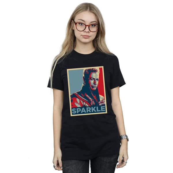 Marvel Womens/Ladies Thor Ragnarok Grandmaster Sparkle Cotton Boyfriend T-Shirt