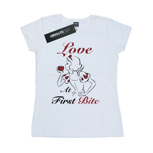 Disney Princess Womens/Ladies Snow White Love At First Bite Cotton T-Shirt White XS