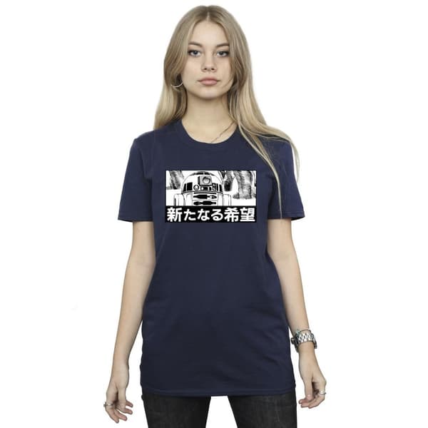 Star Wars Womens/Ladies R2D2 Japanese Cotton Boyfriend T-Shirt