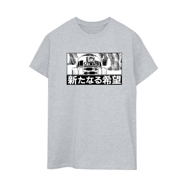 Star Wars Womens/Ladies R2D2 Japanese Cotton Boyfriend T-Shirt
