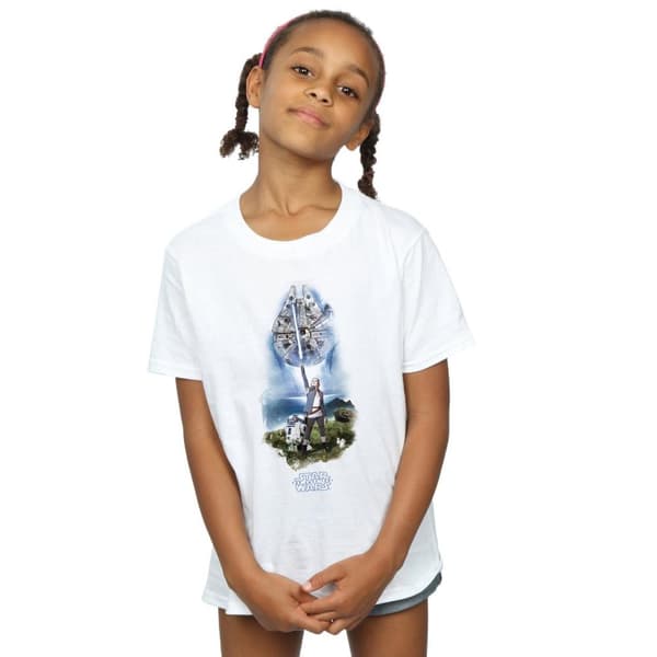 Star Wars Girls The Last Jedi Rey Lightsaber Cotton T-Shirt