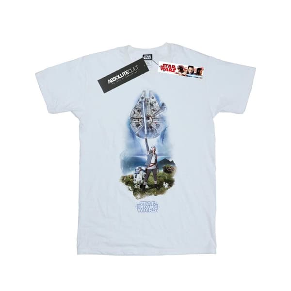 Star Wars Girls The Last Jedi Rey Lightsaber Cotton T-Shirt White 12-13 Years