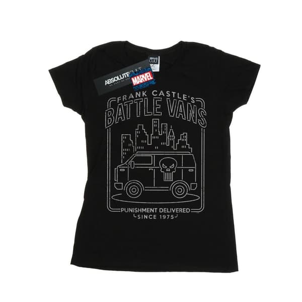Marvel Dam/Tjej The Punisher Frank Castle´s Battle Vans Bomulls-T-shirt