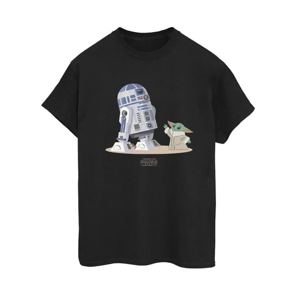 Star Wars Womens/Ladies The Mandalorian R2D2 And Grogu Cotton Boyfriend T-Shirt