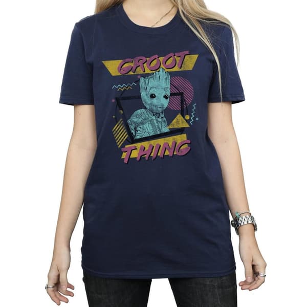 Marvel Womens/Ladies Guardians Of The Galaxy Vol. 2 Groot Thing Cotton Boyfriend T-Shirt