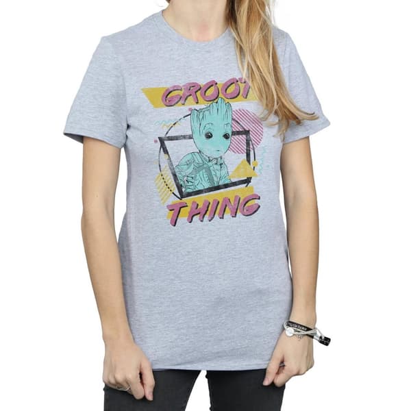 Marvel Womens/Ladies Guardians Of The Galaxy Vol. 2 Groot Thing Cotton Boyfriend T-Shirt