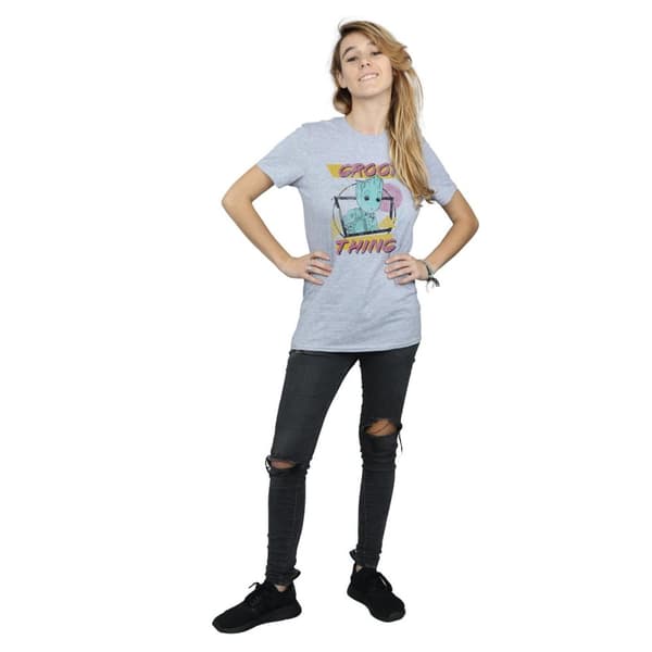 Marvel Womens/Ladies Guardians Of The Galaxy Vol. 2 Groot Thing Cotton Boyfriend T-Shirt
