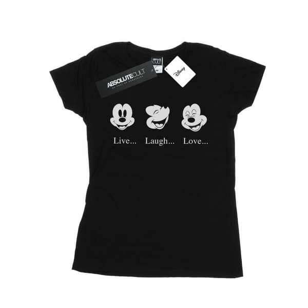 Disney Dam/Tjej Musse Pigg - Lev, älska, skratta - T-shirt i bomull