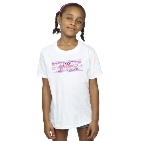 Netflix Girls Stranger Things Retro Title Cotton T-Shirt